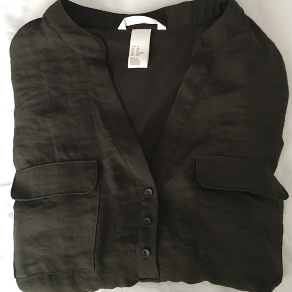 H & M olive green blouse (NEW) - Picture 3 of 6